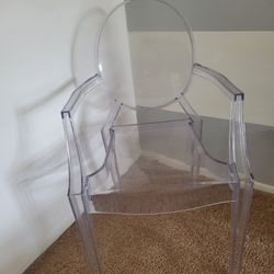 Clear Acrylic Chair With Armest Philippe Starck Inspired 