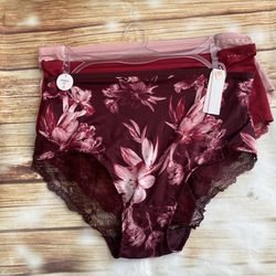 Danskin Intimates Women 3 Pack Cheeky Lacy Panties Set Floral