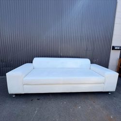 White Leather Couch 
