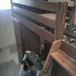 Solid Dark Brown Bunk Bed