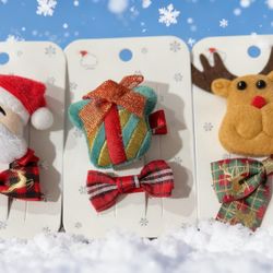 6Pcs Christmas Sequins Alligator Clips Girls Hair Clips Bows Barrettes Hair Accessories,Include Santa,Christmas Tree and Cap, Elk Styles