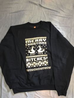 Marry Christmas Bitches Sweatshirt, Navy, 2XL