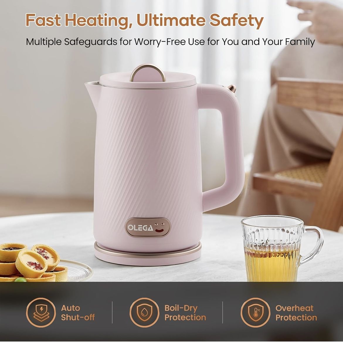 1500w Electric Kettle Pink