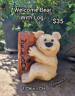 Welcome Bear With Log 