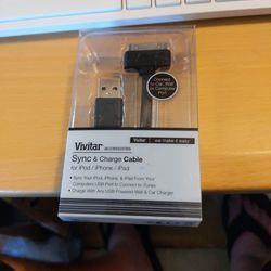 Vivitar Sync & Charge Cable For Iphone, Ipad,Ipod