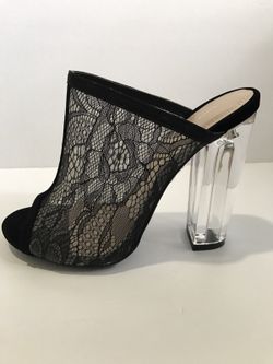 Thick wedge block heels women’s fashion tan cute mesh