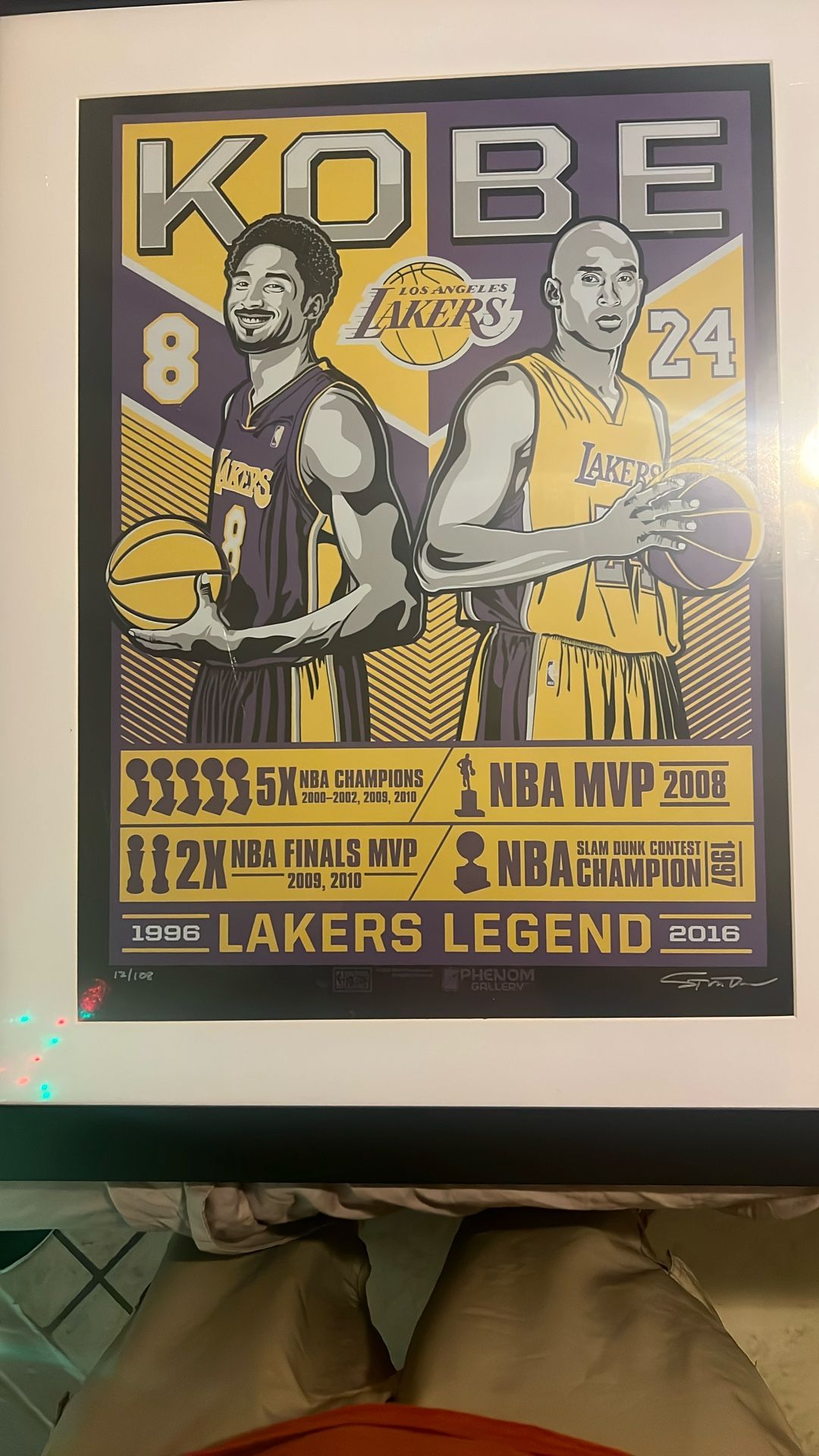 Signed Sports Memorabilia Kobe Bryant The Legend Poster Framed