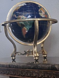 World Globe Blue Gemstone