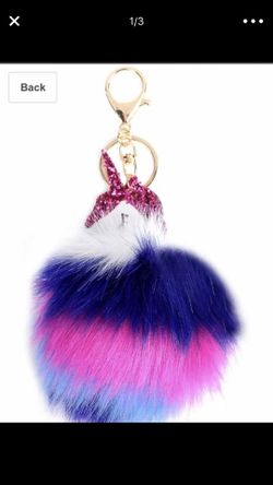 Pom Pom Keychain Bag Charms - Car Mirror Hanging Accessories, Great for Women, Girls, Kids
