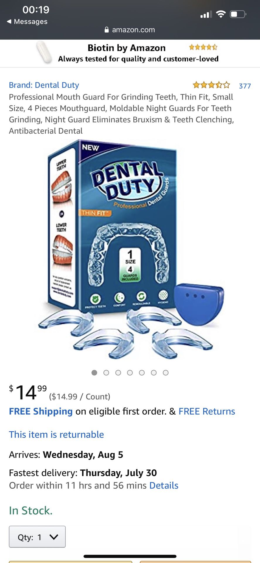 Dental Duty Thin Fit Dental Guard Pack Of 4