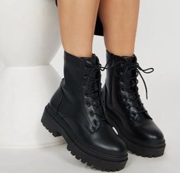 Black Combat Boots- Fashion Nova