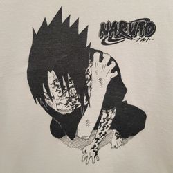 Vintage Anime Naruto Sasuke Uchiha Curse Mark Manga Size Large Shirt