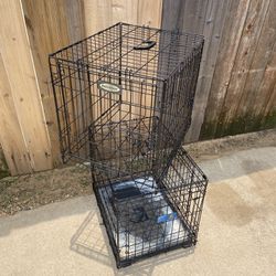 Three Medium Dog Crates Two With Trays Approx 24x17x19 
