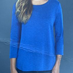 LADIES COTTON TEE XS 3/4 SLEEVE NEW