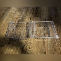 Set of 2 Clear Plastic Fridge Organization Storage Bins