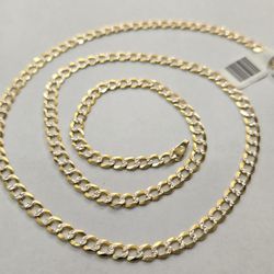 14kt Gold Diamond Cut Solid Curb Chain 26"