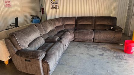 Redding 6-Piece Fabric Power Reclining Sectional w/ Power Headrest