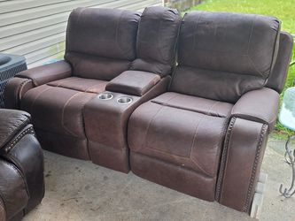 Reclining couch and love seat