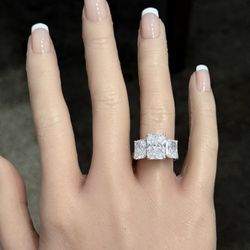 7.50Ctw 14KT Lab Diamond IGI Certified Radiant Solitaire PPF Ring