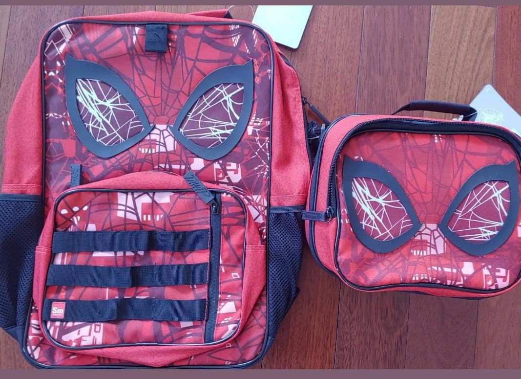 AUTHENTIC DISNEY Spider Man Backpack and Lunch Tote Set