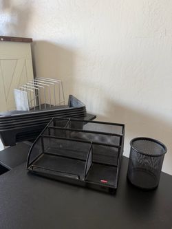 Black Mesh Desk Organizer Set