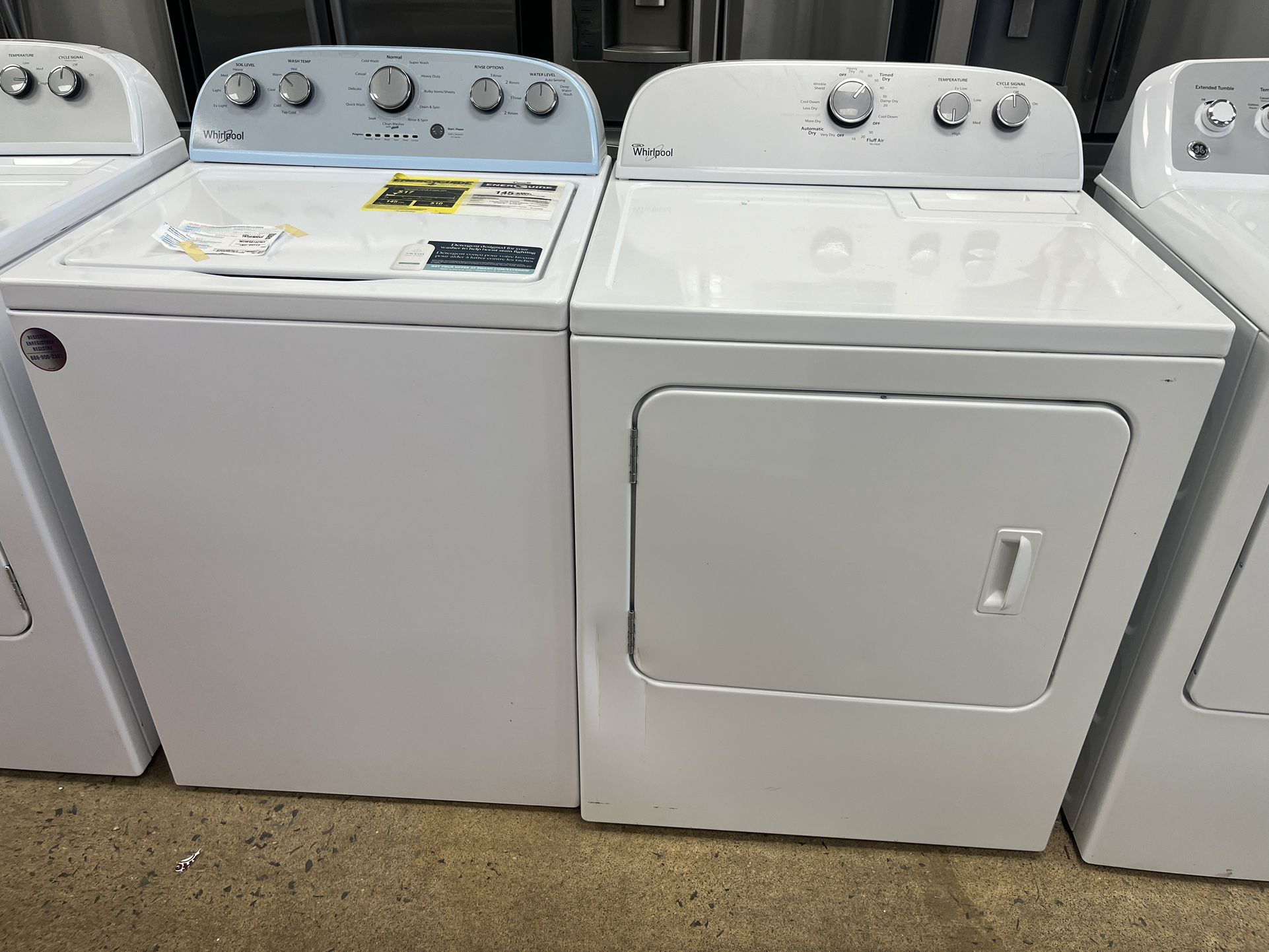 Washer And Electric Dryer Whirlpool Top Loader
