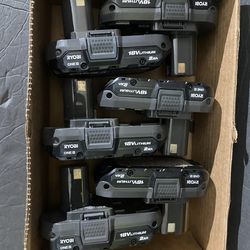 6 Ryobi Batteries 2.0