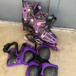Girls Roller Blades With Pads 