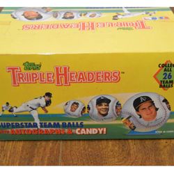 Triple Headers Full Box Super Star Team Miniature Balls / Topps
