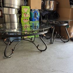 Glass coffee tables set