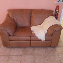 Leather Reclining Loveseat