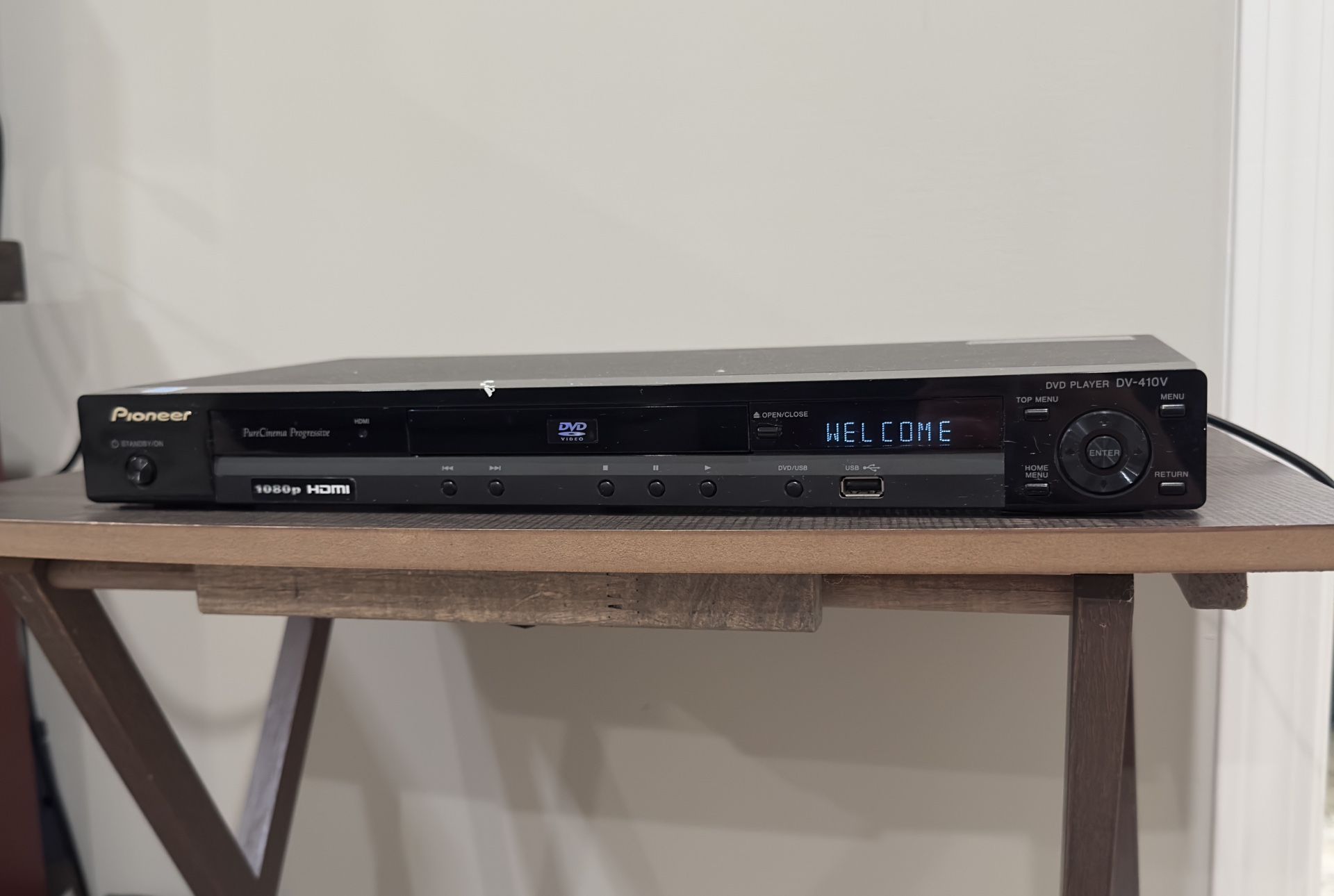 Pioneer DV-410V-K Black DVD Player 1080p HDMI USB - NO REMOTE