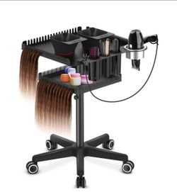TASALON Metal Rolling Salon Tray on Wheels