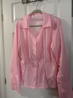 Pink collar button up