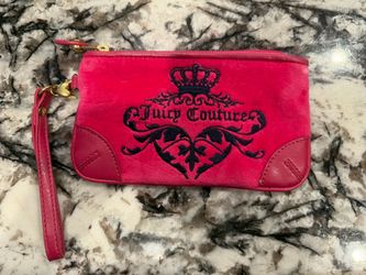 Juicy Couture Pink Velour Wristlet Clutch
