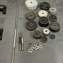 Workout Bar And Weights 