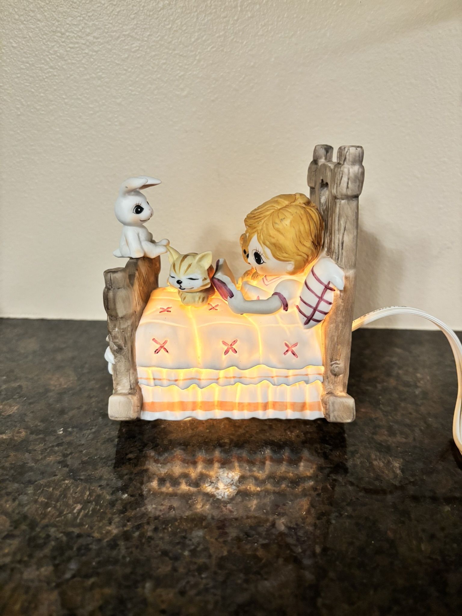 Vintage Precious Moments figurine illuminated