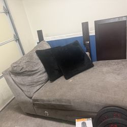 Sofa With 2 Pillows . 