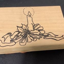 Beautiful Floral Candle Rubber Stamp by CC Rubber Stamps 1996