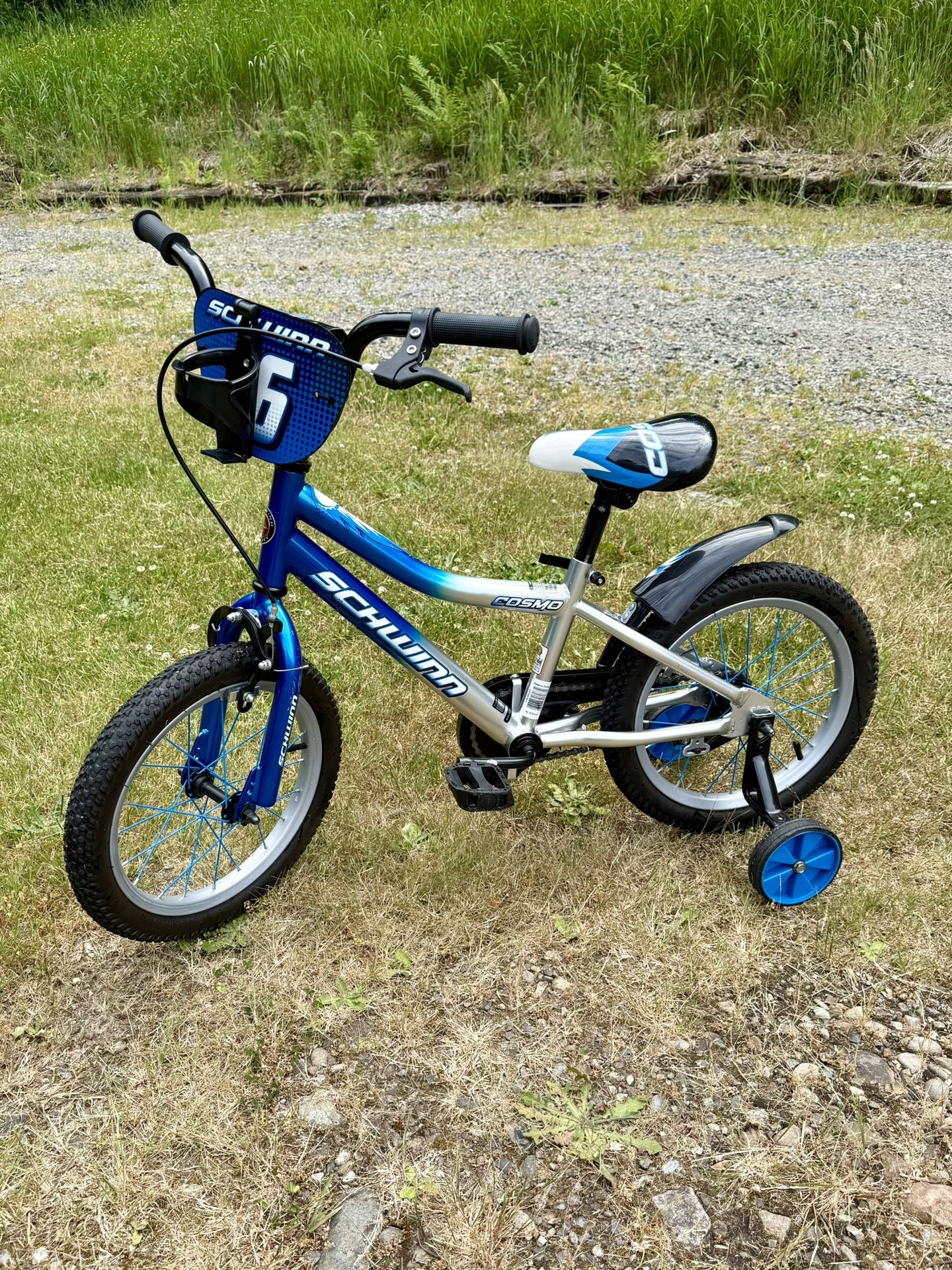 Schwinn Cosmo BMX Kids Bike, 16 in. Wheels, Single Speed, Boy's, Blue / Grey