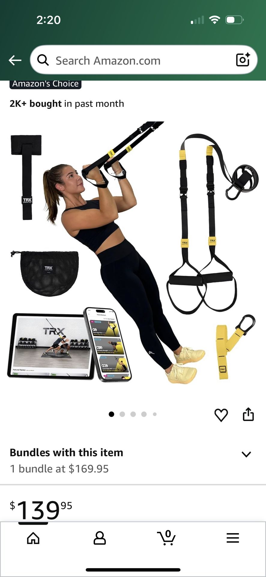 TRX GO Suspension Trainer, At Home, Portable Gym Workout, For Strength Training, Full Body Exercise Equipment