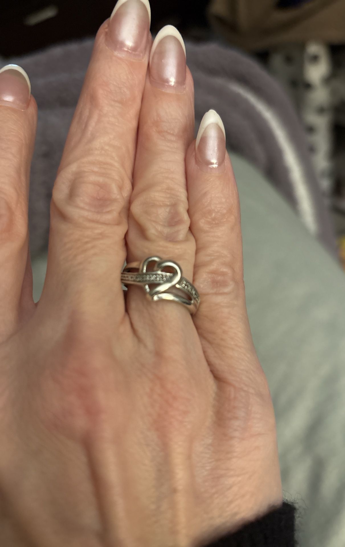 Kay Jewelry Diamond And Silver Heart ❤️ Promise Ring