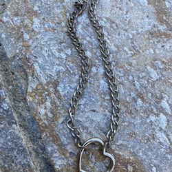 Cute Chunky Heart Necklace Chain From Etsy Silver metal