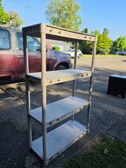 4-Tier Plastic Storage Shelf / Utility Shelving Unit