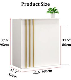 ✨ Modern White & Gold Reception Desk / Salon Front Desk – Like New