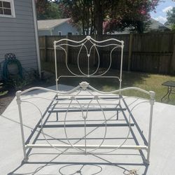 Antique Wrought Iron Queen Bed Frame