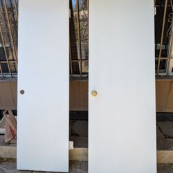 2 White Flat Doors 