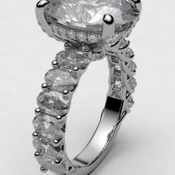 5.79 Carat Oval Engagement Ring w/ Platinum 2.5 Carat Diamond Band - Priced for a quick sale!