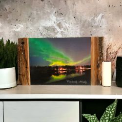 Northern Lights Original Photo On Wood