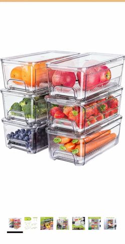 6-Pack Fridge Drawer Organizer,